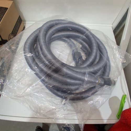 OVO UNIVERSAL CENTRAL VACUUM HOSE - LOW VOLTAGE SWITCH ON HANDLE, CRUSHPROOF HOSE FITS MOST INLETS - 35FT - BLACK/GREY (MODEL:ECOHO-35LV-BK) image 2