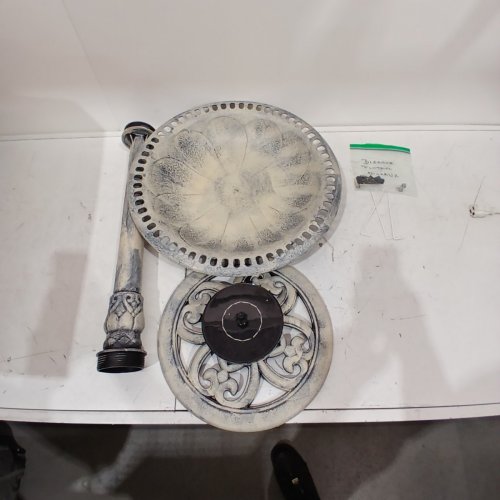 VIVOHOME POLYRESIN LIGHTWEIGHT ANTIQUE OUTDOOR GARDEN BIRD BATH - 28" - GRAY image 2