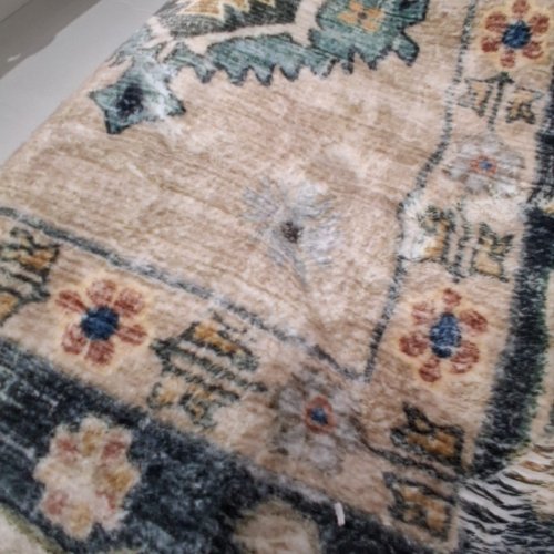 2PC WASH LUXE GEOMETRIC AREA RUG - 5FT X 7FT/27" X 60" - LIGHT BROWN/ BLUE (ITEM: TNC-33690) image 3