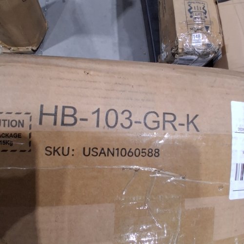 ERGONOMIC HEADBOARD WITH 2-TIER STORAGE - KING - GREY/BLACK (MODEL: HB-103-GR-K) image 2