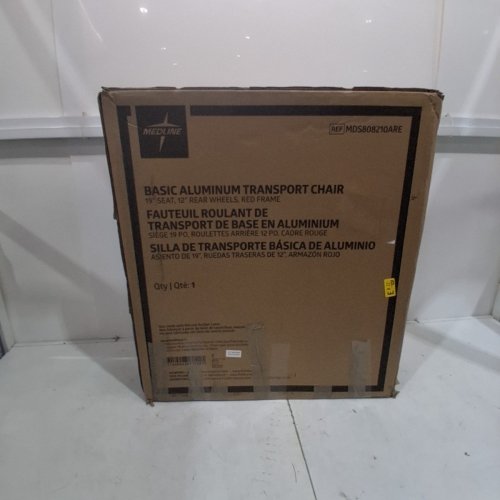 MEDLINE LIGHTWEIGHT FOLDING TRANSPORT WHEELCHAIR WITH HANDBRAKES - 300LBS CAP - BURGUNDY/RED (MODEL: MD5808210ARE) image 4