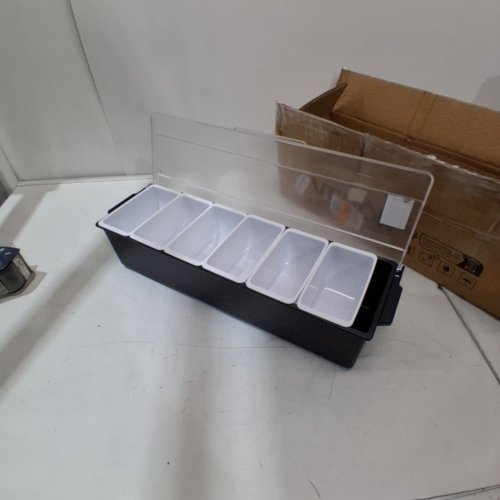 CHILLED CONDIMENT SERVER TRAY WITH 4 COMPARTMENTS - BLACK image 2