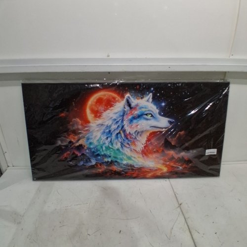 CANVAS AI WALL ART GALAXY MOON WOLF - 19.5" X 39.25" (MODEL: NF7B) image 2