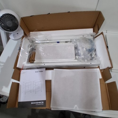 2PK SONGMICS NIGHT TABLES WITH DRAWER - WHITE (MODEL: LGS111W101) image 2