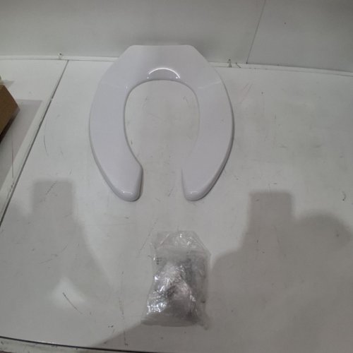 AMERICAN STANDARD COMMERCIAL HEAVY DUTY OPEN FRONT ELONGATED TOILET SEAT - 18" - WHITE - (MODEL:5901110T.020) image 2