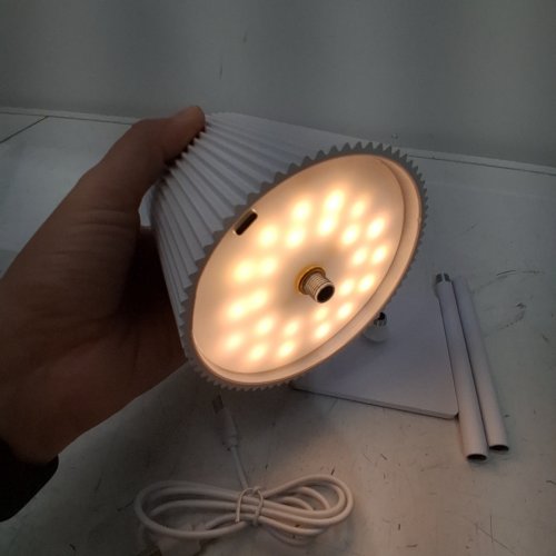 VINTAGE PLEATED BEDSIDE TABLE LIGHT - 4000MAH - 13.7" - WHITE (MODEL:ML-G04) image 2
