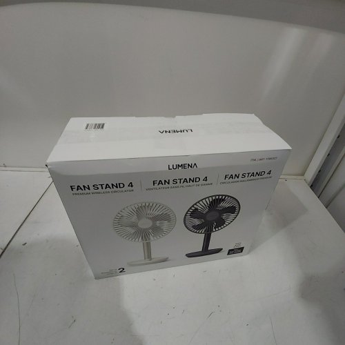 2PC LUMENA FAN STAND 4 CORDLESS DESK FANS - 4 SPEEDS, OSCILLATION - WHITE & NAVY BLUE (MODEL: 1796327) image 6