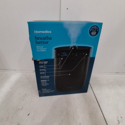 HOMEDICS DELUXE ULTRASONIC HUMIDIFIER WITH AROMA DIFFUSER AND NIGHT LIGHT - 70 HOURS RUNTIME PER TANK - 5.5L TANK - BLACK (MODEL: UHE-WMTF342-BK) image 3