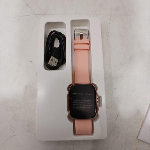 WOMEN'S DYURWA SMART WATCH FITNESS TRACKER - 1.91" HD SCREEN, HEART RATE/SLEEP MONITOR, SPO2, IP68 WATERPROOF, STEP COUNTER, FOR ANDROID/IOS - PINK (MODEL: T60) image 3