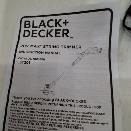 BLACK AND DECKER CORDLESS STRING TRIMMER/EDGER WITH BATTERY - 10" - 20 V MAX - BLACK/ORANGE (MODEL: LST201) image 4