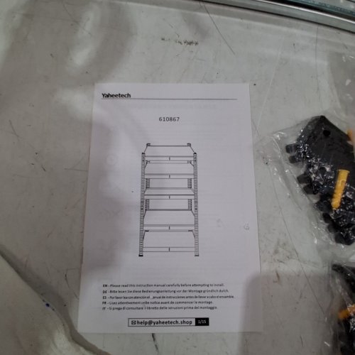 YAHEETECH HEAVY DUTY 5-TIER METAL STORAGE UTILITY SHELVES - 5.9FT X 2.9FT X 1.3FT - SILVER (MODEL: 610867) image 4