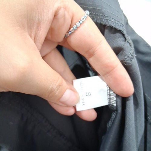 WOMEN'S BUTTON UP CARGO PANTS - SMALL - DARK GRAY image 3