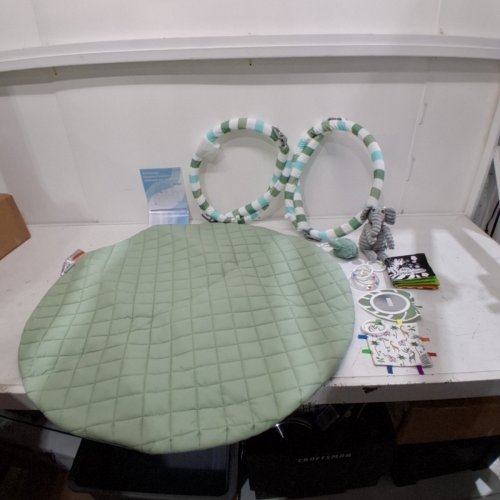 BLISSFUL DIARY TUMMY TIME ACTIVITY GYM MAT WITH 6 DETACHABLE TOYS FOR STAGE-BASED SENSORY & MOTOR SKILL DEVELOPMENT - SAGE GREEN image 2