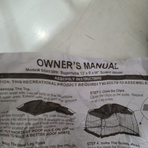 SUPERRELLA SCREEN HOUSE CANOPY TENT - 13FT X 9FT - BLACK (MODEL: SSH1309) image 7