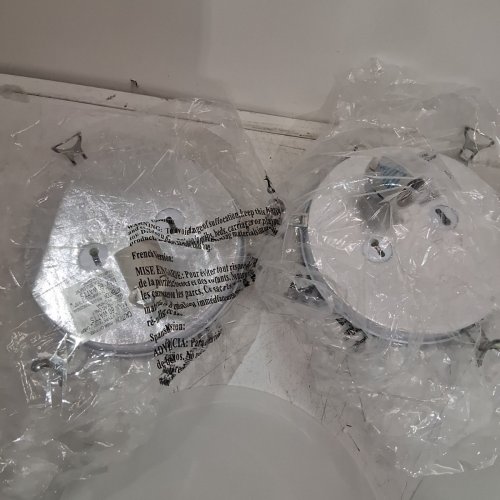 2PK GLOBE ELECTRIC PENNINGTON 10" FLUSH MOUNT CEILING LIGHT - FROSTED WHITE ALABASTER SHADE (MODEL: 65188) image 4