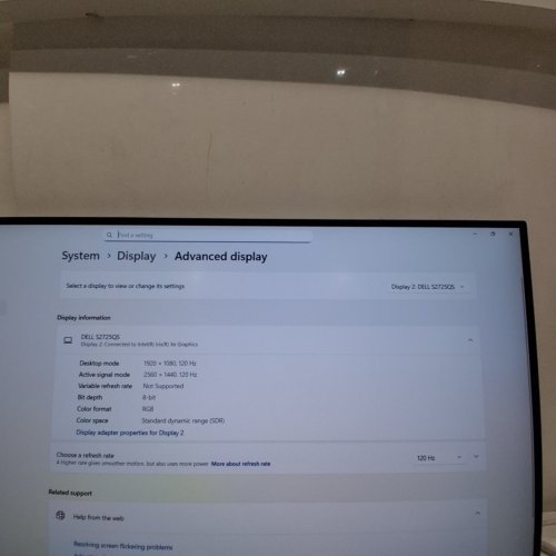DELL 27 PLUS 4K MONITOR - 120HZ - IPS PANEL, 3840 X 2160, AMD FREESYNC PREMIUM, SRGB 99%, INTEGRATED SPEAKERS, 1500:1 CONTRAST RATIO, COMFORTVIEW PLUS - 27" - WHITE (MODEL: S2725QSB) image 2