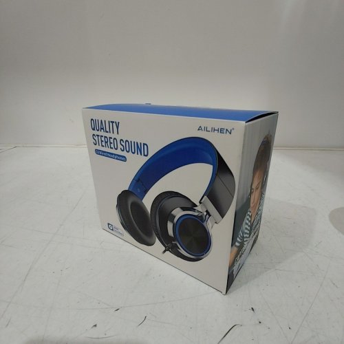 AILIHEN C8 LIGHTWEIGHT FOLDABLE HEADPHONE WITH MICROPHONE MIC AND VOLUME CONTROL - BLACK/BLUE image 3