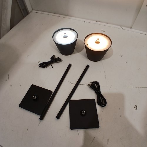 2PK OPHOULIY CORDLESS LED TOUCH TABLE LAMPS - BLACK image 2