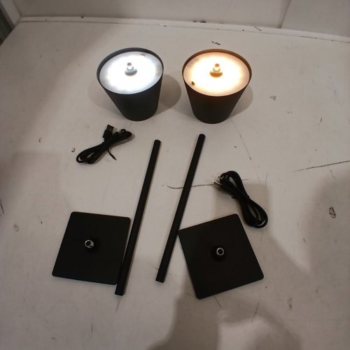 2PK OPHOULIY CORDLESS LED TOUCH TABLE LAMPS - BLACK image 4