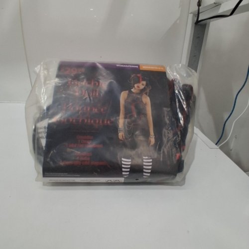 2PC WOMEN'S GOTHIC DOLL COSTUME SET - MEDIUM (8-10) - BLACK / RED (ITEM: 4566A) image 2