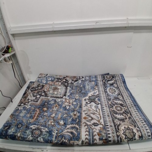 WYATT & ASH IMAGINE CHENILLE WASHABLE AREA RUG - 9FT X 6FT - BLUE (MODEL: 1737288) image 2