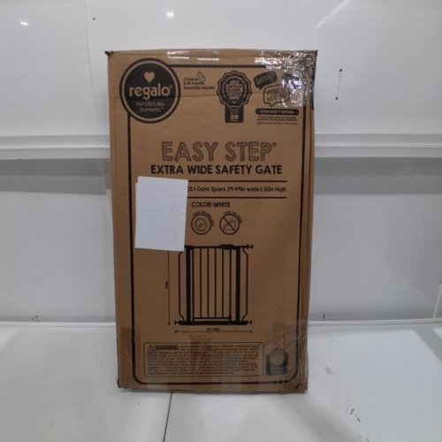 REGALO EASY STEP EXTRA WIDE BABY GATE - 30" X 29"-49" - WHITE (MODEL: 1164 EW DS) image 3