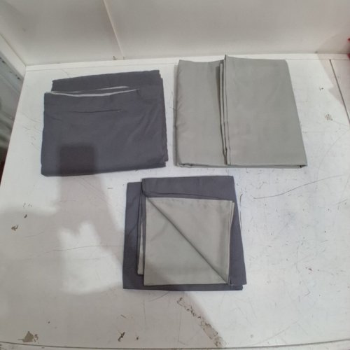 4PC YIBANNASI REVERSIBLE DUVET COVER AND SHEET SET - FULL - GREY/DARK GREY image 3