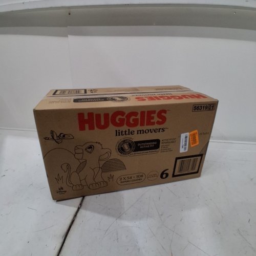 108PK HUGGIES LITTLE MOVERS OUTSTANDING ACTIVE FIT DISPOSABLE BABY DIAPERS - SIZE 6 - DISNEY BABY LION KING image 2