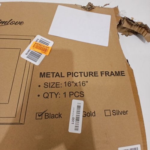 METAL PICTURE FRAME - 16" X 16" - BLACK image 2