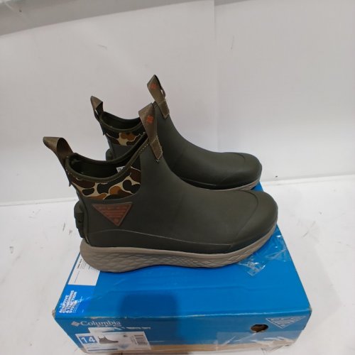 MEN'S COLUMBIA PFG PRO SPORT DRY TORTUGAS RAIN BOOT - SIZE 14 - DEEP OLIVE/CEDAR (STYLE: 2128021-313) image 2