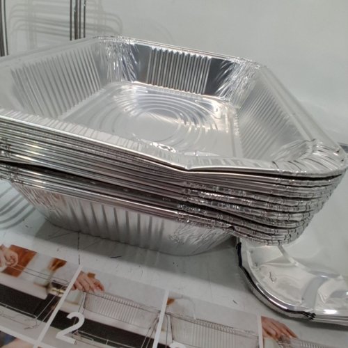 ALPHA HALF SIZE BUFFET SERVING SET - WITH STANDS AND TRAYS- SILVER (MODEL: 70639) image 3