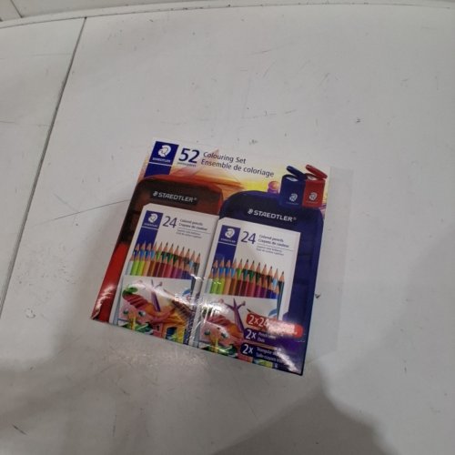 52PC STAEDTLER COLORED PENCILS, SHARPENERS AND PENCIL CASE SET -RED/BLUE image 4