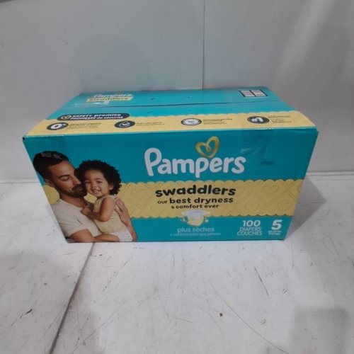 100PK PAMPERS SWADDLERS 100% LEAKPROOF DISPOSABLE BABY DIAPERS - SIZE 5 image 3