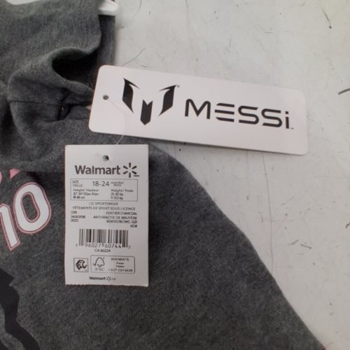 BABY'S MESSI BODYSUIT ONESIE - 18-24M - HEATHER CHARCOAL/PINK (STYLE: M5610DBOW-C021) image 2