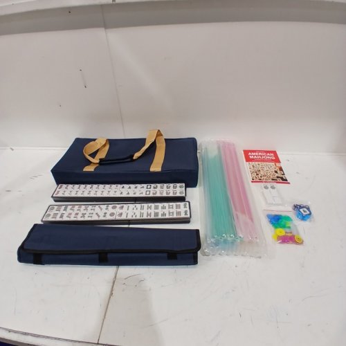 166PC GUSTARIA AMERICAN MAHJONG GAME SET WITH CASE - BLUE image 2