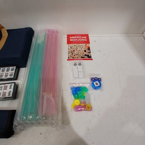 166PC GUSTARIA AMERICAN MAHJONG GAME SET WITH CASE - BLUE image 3