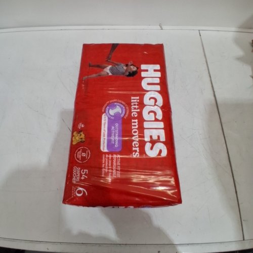 54PK HUGGIES LITTLE MOVERS CURVED CONTOURED STRETCHY ACTIVE FIT BABY DIAPERS - SIZE 6 image 2