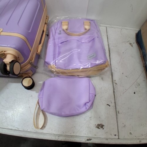 3PC LARVENDER EXPANDABLE CARRY-ON LUGGAGE SET - 20" - LAVENDER (MODEL: 5656PRO-2) image 3
