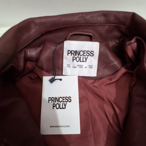WOMEN'S PRINCESS POLLY NAPOLEON FUAX LEATHER JACKET - SIZE 2 - BURGANDY (STYLE : 9360905546135) image 2