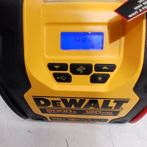 DEWALT JUMP STARTER WITH AIR COMPRESSOR - 2000A, 120 PSI, 60W, 15W - YELLOW AND BLACK (ITEM: 1680353) image 2