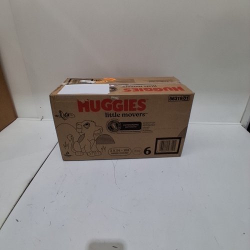 108PK HUGGIES LITTLE MOVERS CURVED CONTOURED STRETCHY ACTIVE FIT BABY DIAPERS- 108 TOTAL - SIZE 6 image 2