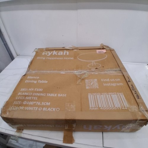 AYKAH MID CENTURY MODERN DINING TABLE BASE ONLY - WHITE - (MODEL: HY-T100) image 5