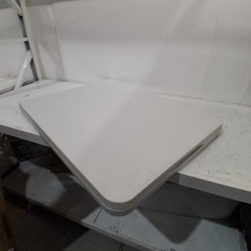 LAKHOW RECTANGULAR PLASTIC FOLDING TABLE WITH BUILT IN CARRY HANDLE - 6FT - WHITE/GREY (MODEL: LAKHOW-180CZ) image 2