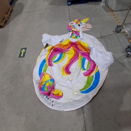 INTEX GIANT INFLATABLE UNICORN ISLAND SWIMMING POOL FLOAT - WHITE/YELLOW image 2