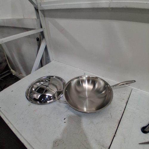 TRAMONTINA TRI-PLY CLAD STAINLESS STEEL WOK WITH LID - 12.5" (MODEL: 80116/046DS-CA) image 2
