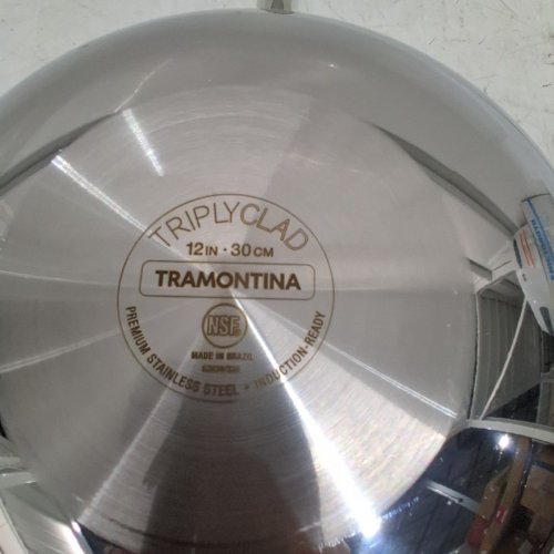 TRAMONTINA TRI-PLY CLAD STAINLESS STEEL WOK WITH LID - 12.5" (MODEL: 80116/046DS-CA) image 3