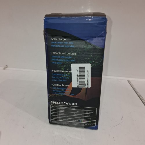 SOLAR LIGHT WATER BOTTLE, AND PHONE CHARGER - 23OZ - BLEU/BLACK image 7