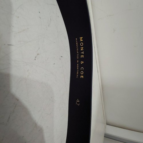 MENS MONTE & COE GENUINE LEATHER BELT - 42 - NAVY BLUE/GOLD image 3