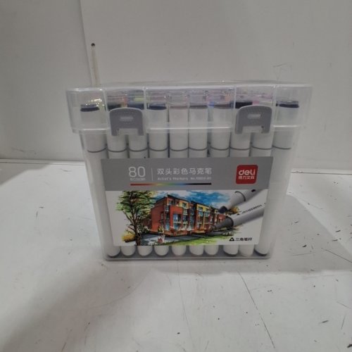 80PC DELI DUAL-TIP ART MARKER SET - MULTICOLOR image 2