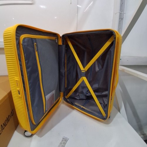 AMERICAN TOURISTER CURIO SPINNER CARRY ON LUGGAGE/SUITCASE WITH TSA LOCKS - 26.3" X 18.4" X 10.8" - GOLDEN YELLOW - (MODEL:143103-1371) image 3